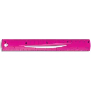 Lineāls — Tetis elastīgs 20 cm, rozā (BL020-RB)