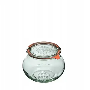 Glass jars WECK Słoik Deco 1062 ml set of 4 with lids and clips, preservation and storage