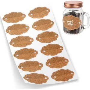 ORION self-adhesive jar labels 12 pcs — universal reusable sticker tags for jars