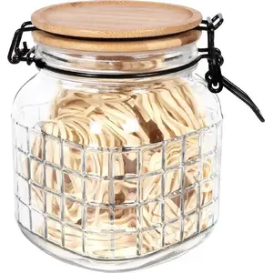 Glass Kitchen Storage Jar with Bamboo Lid and Airtight Clip 1.1 L — Excellent Houseware