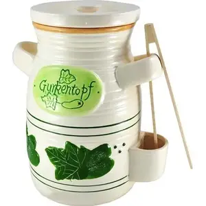 Керамическая банка для маринования 2 л с щипцами Alpenburg SŁÓJ CERAMICZNY DO OGÓRKÓW 2L+ SZCZYPCE