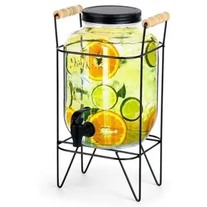 Glass Beverage Dispenser with Tap and Stand Vilde 4.2 L (model 139600)