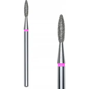 Diamond Nail Bit STALEKS flame 2.1 mm (Ø8mm) FA10R021/8 red - professional manicure tool