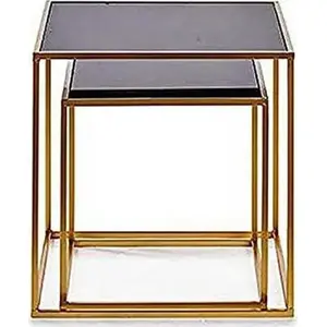 Side Tables set 2 pcs Gift Decor Zestaw — metal construction, each 50 × 50 × 50 cm