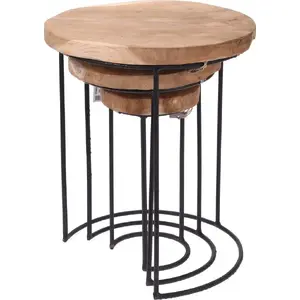 Набор кофейных столиков Home&Styling Collection модель 424185 — современный набор из 3 круглых столиков