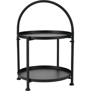 Круглый металлический кофейный стол с ручкой Home&Styling Collection Loftowy, 34 x 45,5 см