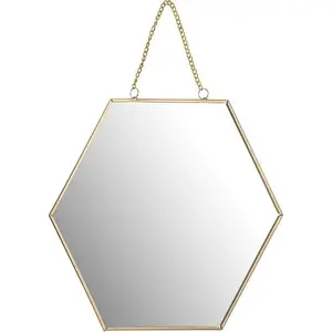 Spogulis ar rokturi H&S Decoration C37008140 — medus šūnu raksts, zelta apdare