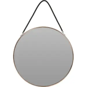 Sienas spogulis H&S Decoration 38 cm, rozā zelta rāmis
