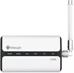 Gateway Milesight UG65 LoRaWAN IP65 Wi‑Fi PoE MQTT VPN Python SDK Node‑RED 2× internal antennas 1× external (UK/I)