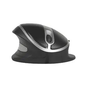 Мышь BakkerElkhuizen Oyster Mouse амбидекстр. вертикальная лазерная 1200 DPI USB Type-A, 5 кнопок, черно‑серебристая