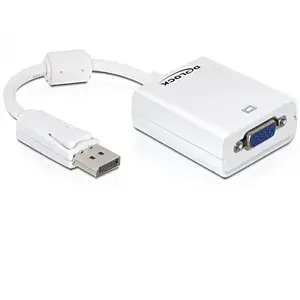 Video cable adapter DeLOCK 61766 VGA (D-Sub) to DisplayPort 0.125 m White