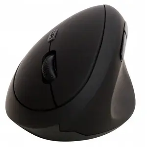 Ergonomiska vertikālā bezvadu pele Q-Connect KF15116, 6 pogu, uz baterijām, labročiem, melna