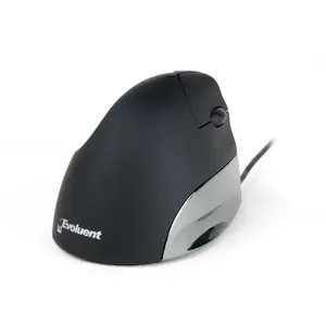 Проводная вертикальная мышь BakkerElkhuizen Evoluent Mouse Standard (правая), оптическая 1500 DPI, 3 кнопки, USB-A, чёрная/серо‑серебристая