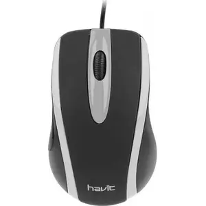 Wired optical mouse HAVIT MS753 black-grey — ambidextrous, USB connection
