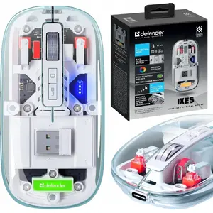 Беспроводная оптическая мышь DEFENDER IXES MM-999 2400 DPI 2.4 ГГц + Bluetooth Бесшумная безкликовая Перезаряжаемая