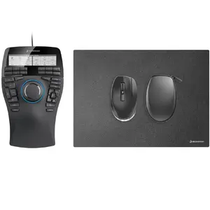 Peles Connect3D SpaceMouse Enterprise Kit 2 — ambidekstrāla 6DoF, RF Wireless + USB-A, 31 poga, bumbiņas ritināšana, melna
