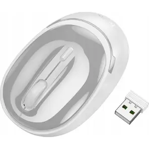 Wireless computer mouse HOCO GM34 2.4G 1600 DPI grey-white