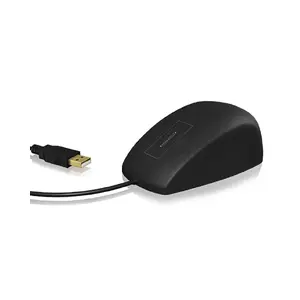 Мышь ICY BOX KeySonic KSM-5030M-B — амбидекстрная офисная, USB Type-A, сенсорные кнопки, 2 кнопки, чёрная