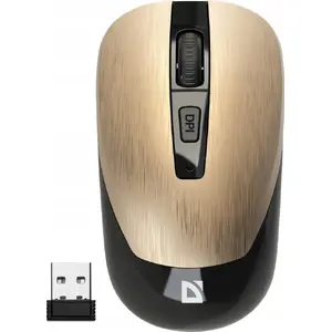 Wireless optical silent mouse DEFENDER WAVE MM-995 — silent click, 1600 DPI, gold