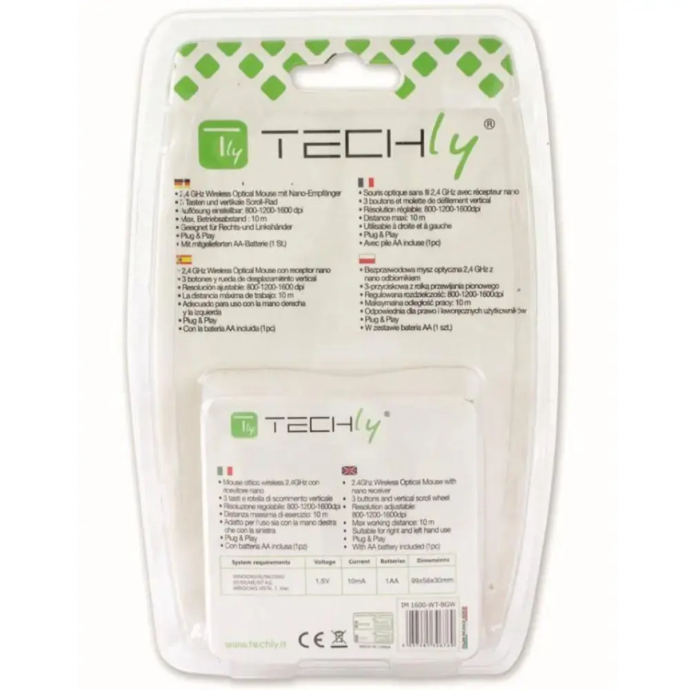 TECHLY IM 1600-WT-BGW беспроводная мышь Photo 5