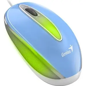 Vada peles Genius DX-Mini — 1000 DPI, 3 pogas, USB, zila, RGB apgaismojums