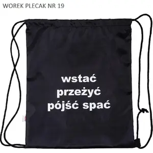 Mugursomas maisiņš PAJACYK Worek plecak Wstać Przeżyć Pójść spać