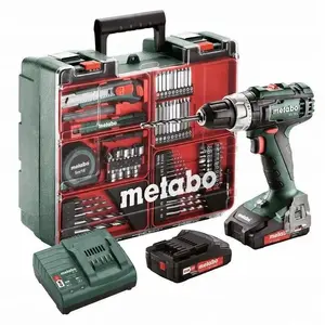 Шуруповерт in win METABO.SCREWDRIVER BS 18 L 60/26Nm с 2 аккумуляторами 2.0Ah и 74 аксессуарами в кейсе