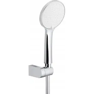 Ручной душ kfa² ANGELIT 3‑функциональный силиконовый (бело‑хром) с шлангом PVC 1500 мм и поворотным настенным держателем