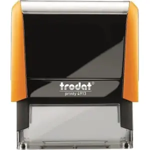 Печать Trodat Printy 4913 неоновая оранжевая — самонабирающаяся печать, примерно 58 x 22 мм