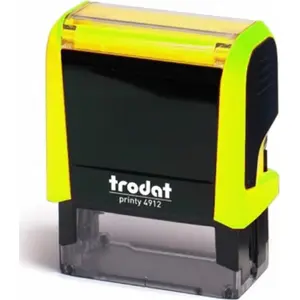 Печать Trodat Printy 4912 неоново-жёлтая — самонабиваемая карманная штамп, оттиск 47×18 мм