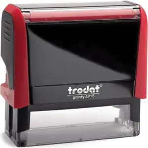 Штамп Trodat Printy 4915 красный — самонаполняющийся настольный штамп, компактный квадрат