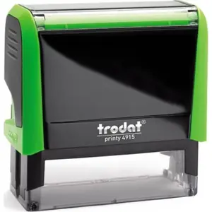 Печать Trodat Printy 4915 зелёная — самонаполняющаяся офисная штамп, примерно 45 x 15 мм