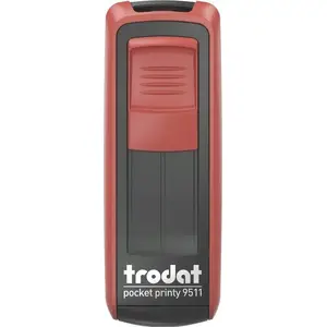 Pocket stamp Trodat Pocket Printy 9511, self-inking portable stamp, red impression