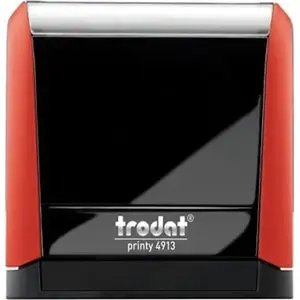 Штамп Trodat 4913 с красным корпусом и чёрной подушкой, размер оттиска 58×22 мм
