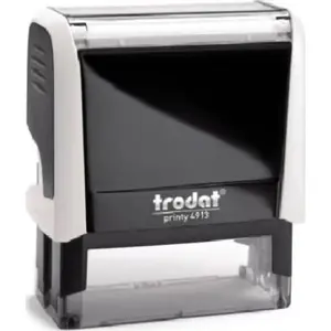 Самонаполняющаяся печать Trodat Printy 4913 белая — прямоугольная офисная печать, до 3 строк