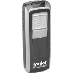 Портативная печать Trodat Pocket Printy 9512 серебристая, самонаполняющаяся карманная печать