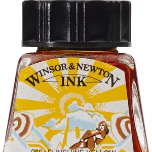 Zīmēšanas tinte Winsor & Newton 14 ml, dzeltena, 1 gab.