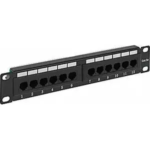 Patch panel Delta PP10-12/RJ — 12x RJ-45 ports, 1U rack-mount