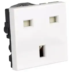 Socket outlet Type G (UK) Alantec PZ01UK — White, 45×45 mm