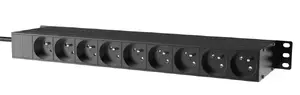 Модуль электрического распределения для 19" шкафа CAYMON PSR429F/B — питание AC, алюминиевый корпус, чёрный, 1 шт