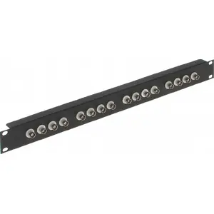 Patch panel 19" Delta G-16B-RACK — 16 BNC pieslēgvietas, iekarināmai rūkslēdei