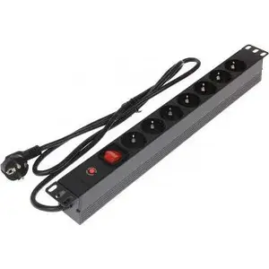 Barošanas sloksne Delta 19" 1U ar 7 Schuko kontaktligzdām, modelis L19/7F