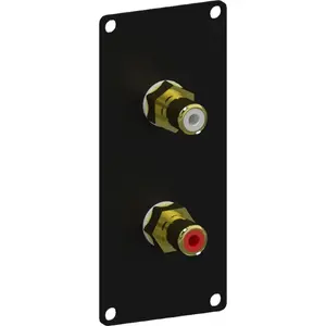 CAYMON panel CASY131/B — 1-module audio panel with 2 female stereo RCA connectors, black