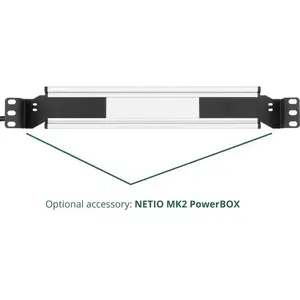 Stiprinājumu komplekts Netio PowerBOX-19 MK2 horizontāls 3Px — montāžas risinājums PowerBOX-19