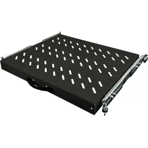 Rack shelf Alantec 19" 1U sliding shelf depth 570 mm, black, 4 mounting points