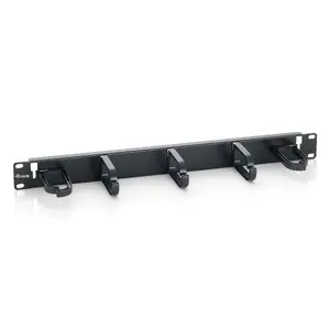 Панель управления кабелями 19" EQUIP, пластик и сталь, чёрная (RAL 9005), 370 г