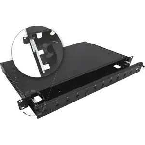 Fiber optic patch panel Alantec FOP-1U-12SCS-C-P 19" 1U — 12×SC simplex / 12×LC duplex, telescopic, with mounting accessories