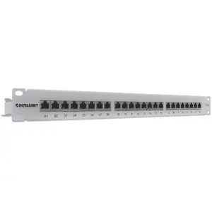 Patch panel 24-port Cat6 FTP shielded 1U top-entry 90° punch-down LYNX CS 720014, grey