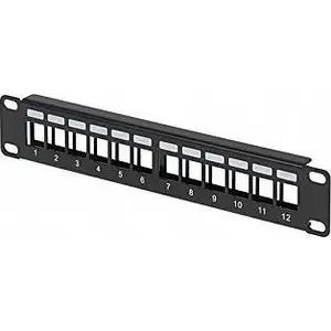 Patch panel 12‑slot keystone Delta PP10‑12/K — modular 12‑port mounting for keystone jacks