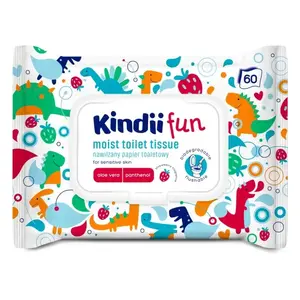 Moistened toilet paper Kindii Fun — Kindii moist toilet wipes, 60 pcs